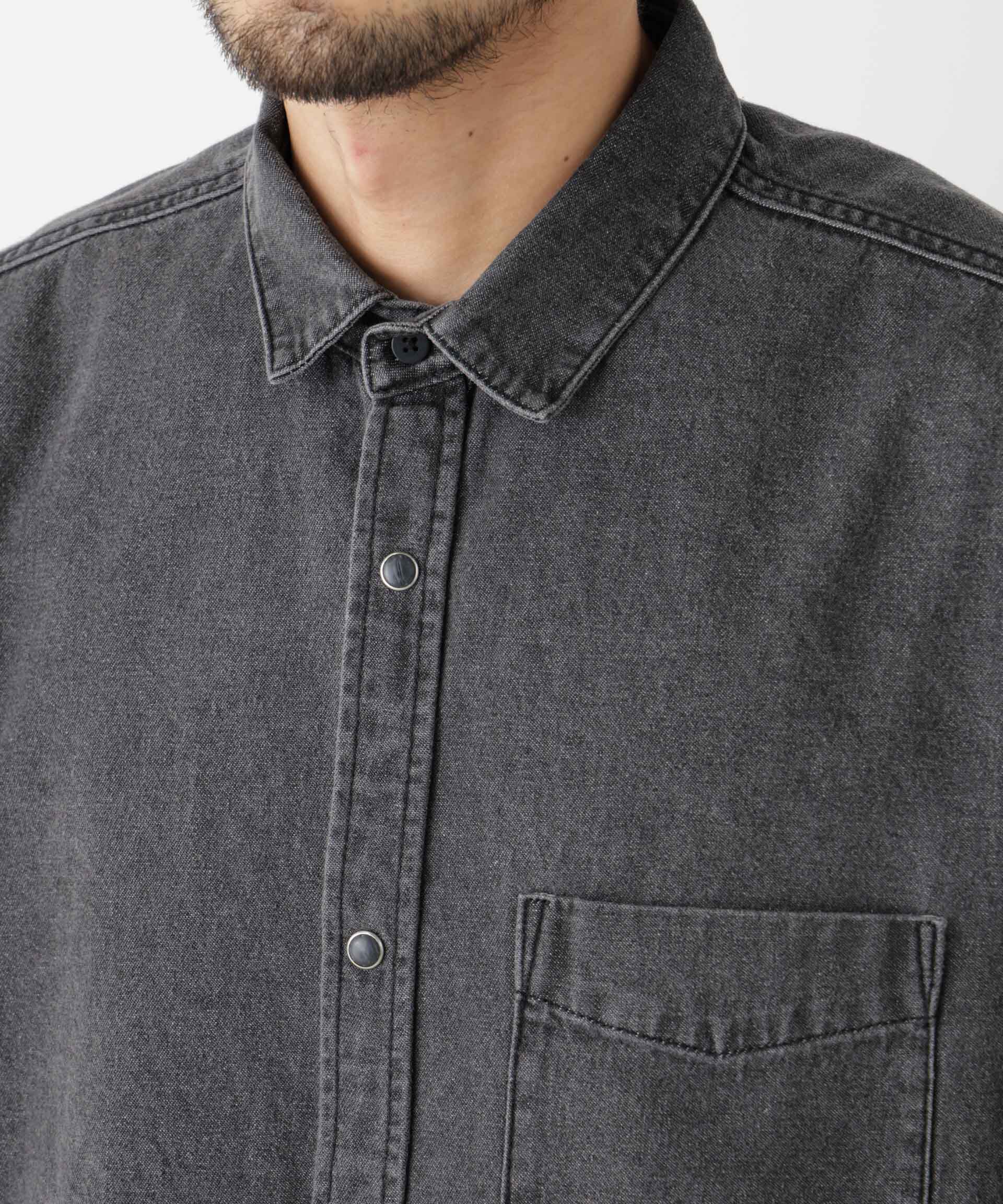 NANO universe「8.5oz ドレープデニムシャツ 長袖」|シャツ・ブラウス|