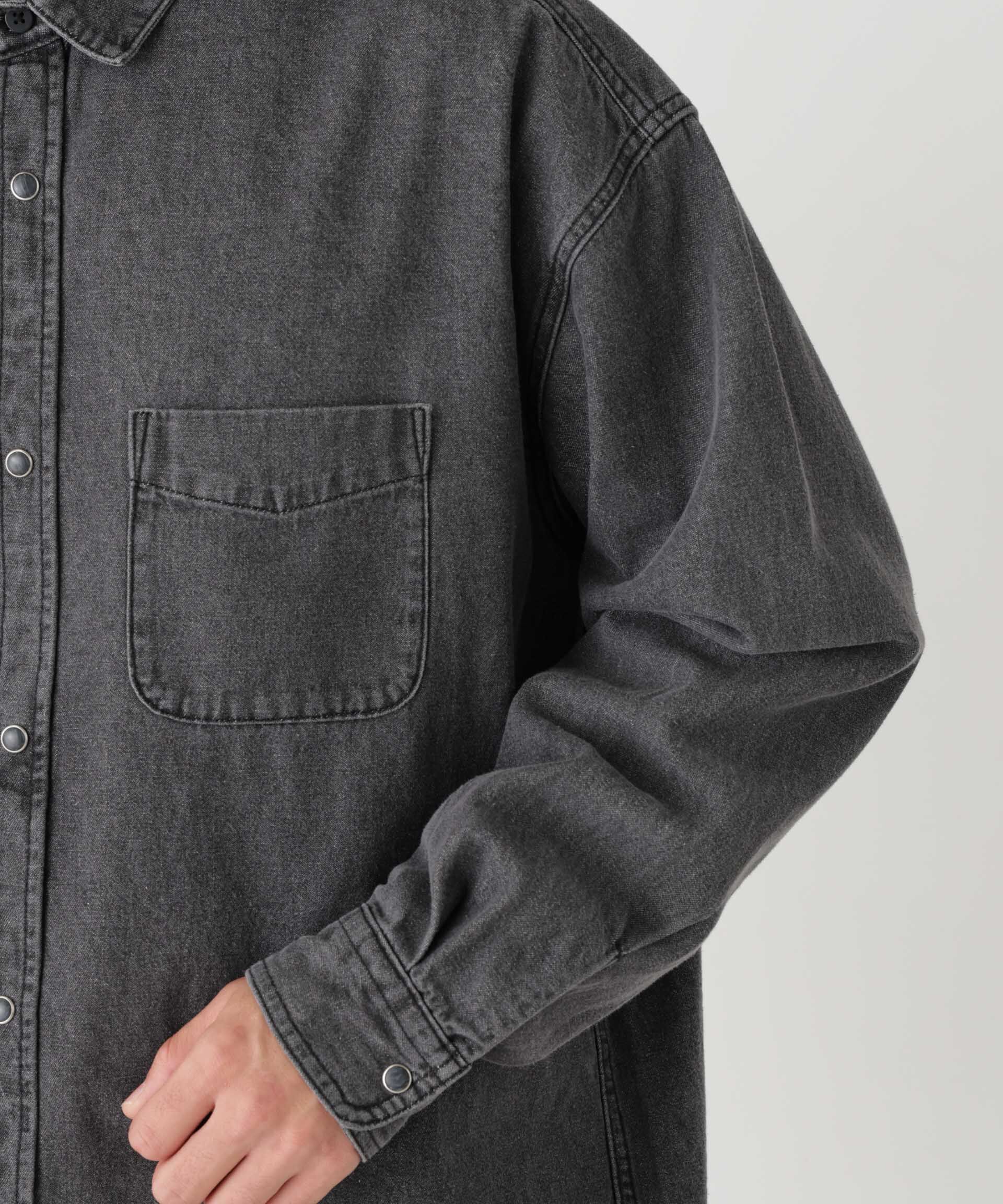 NANO universe「8.5oz ドレープデニムシャツ 長袖」|シャツ・ブラウス|