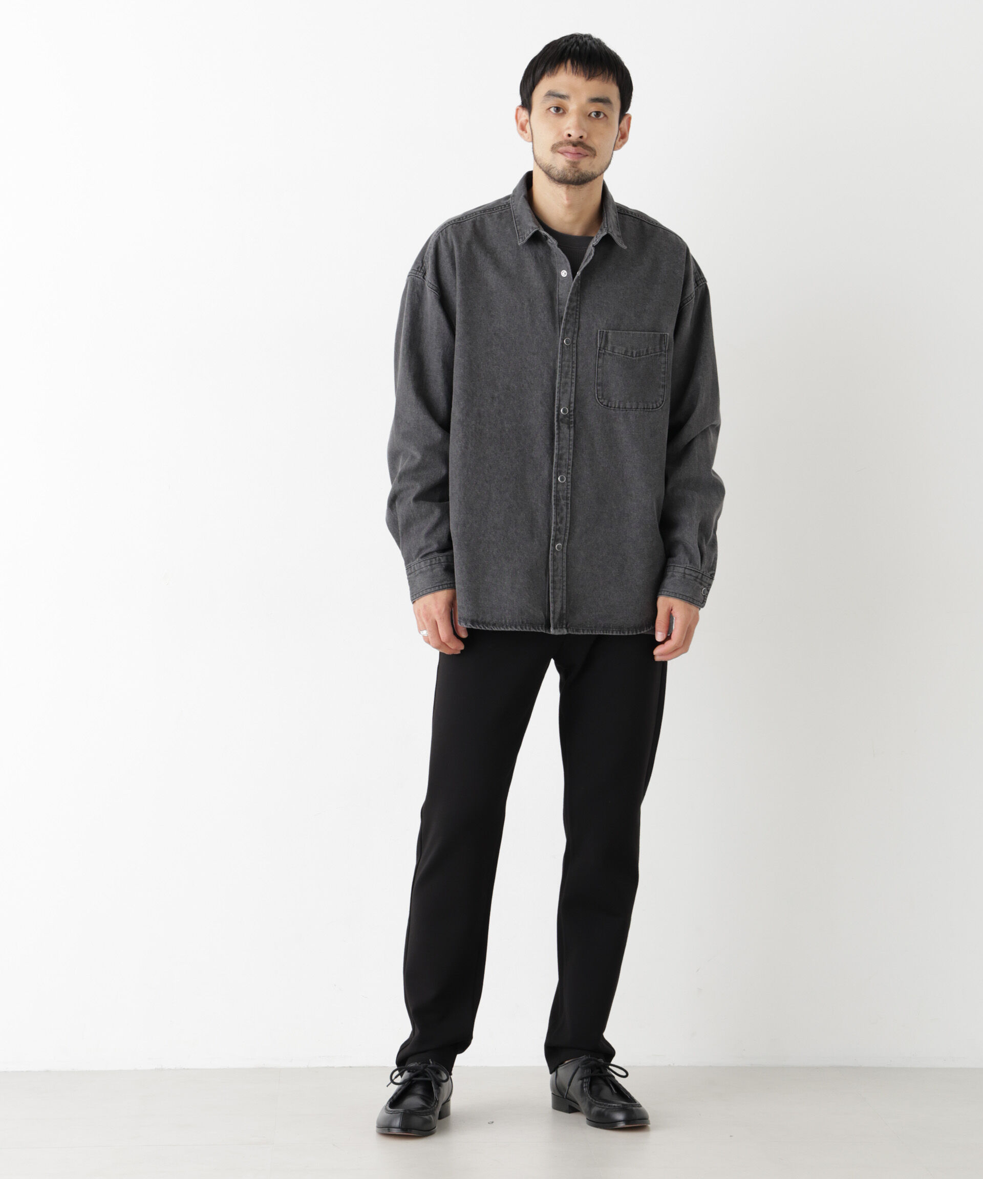 NANO universe「8.5oz ドレープデニムシャツ 長袖」|シャツ・ブラウス|