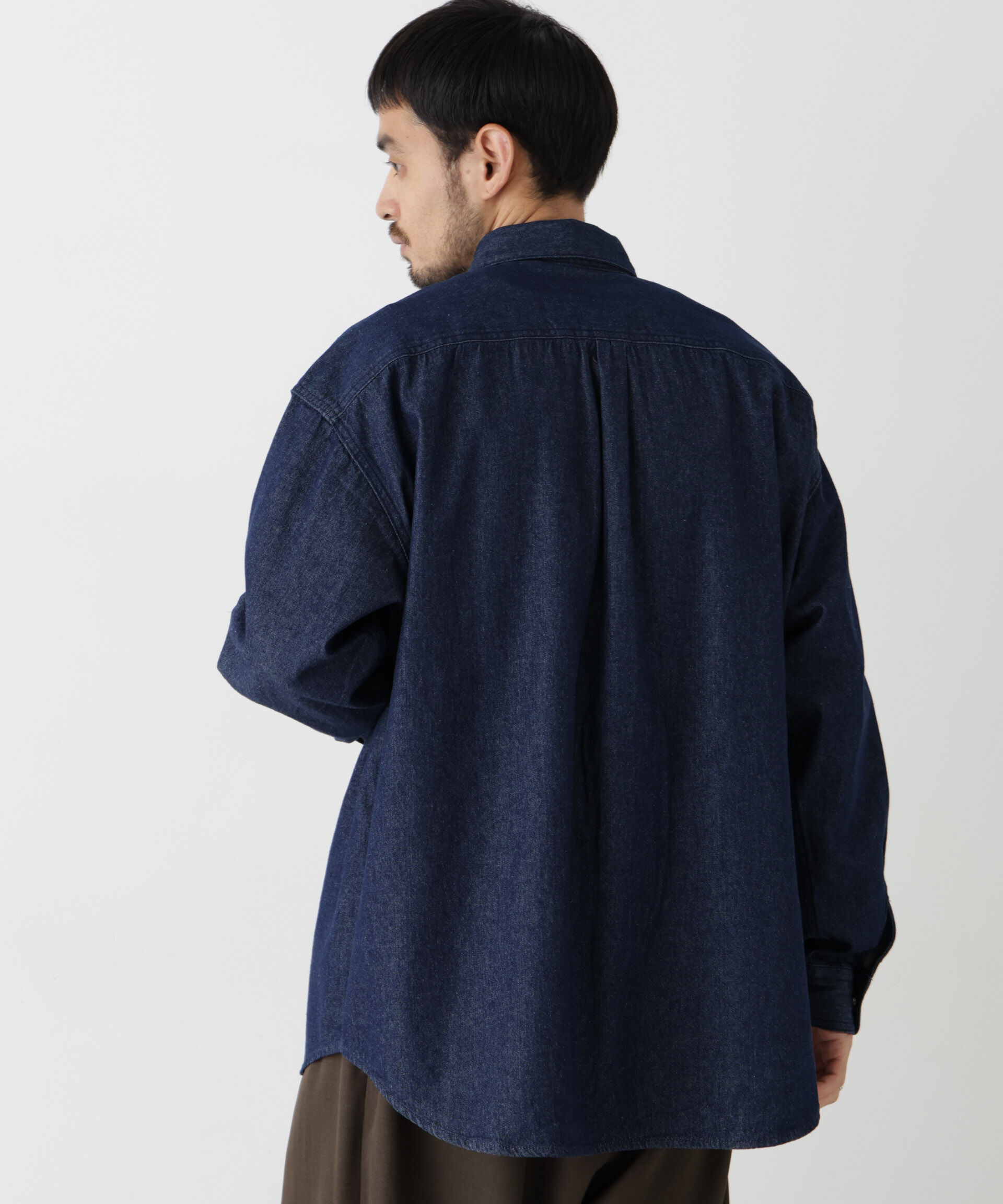 NANO universe「8.5oz ドレープデニムシャツ 長袖」|シャツ・ブラウス|