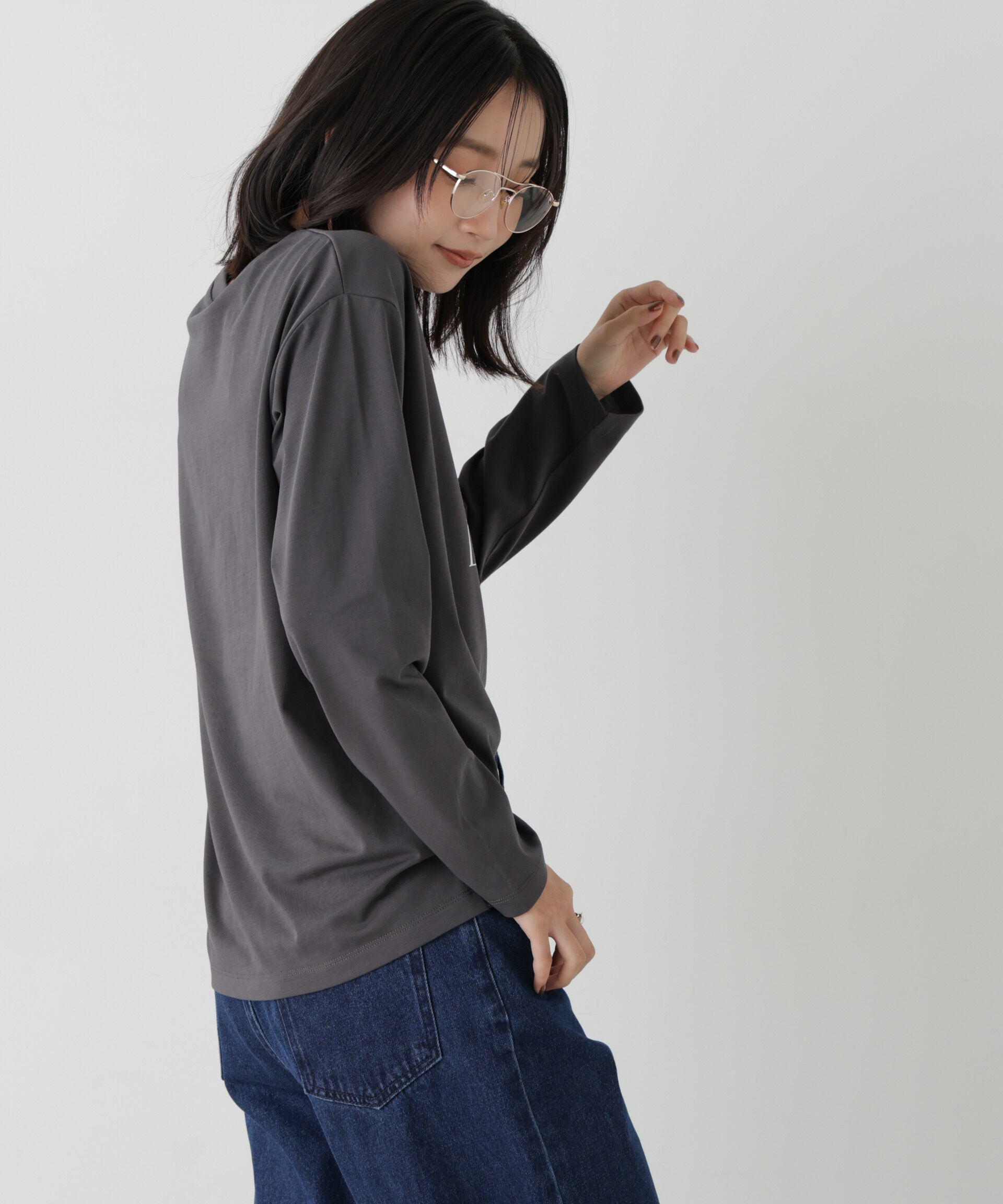 NANO universe「UVカット機能付ロゴプリントロングTシャツ」|Tシャツ・カットソー|