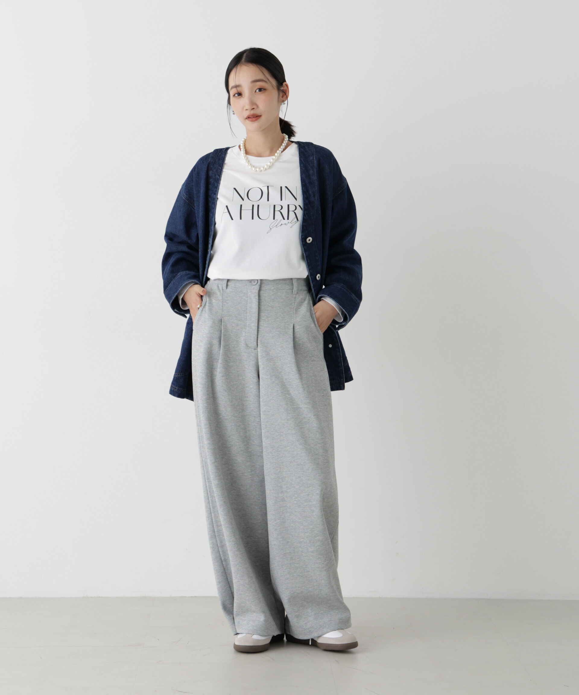 NANO universe「UVカット機能付ロゴプリントロングTシャツ」|Tシャツ・カットソー|