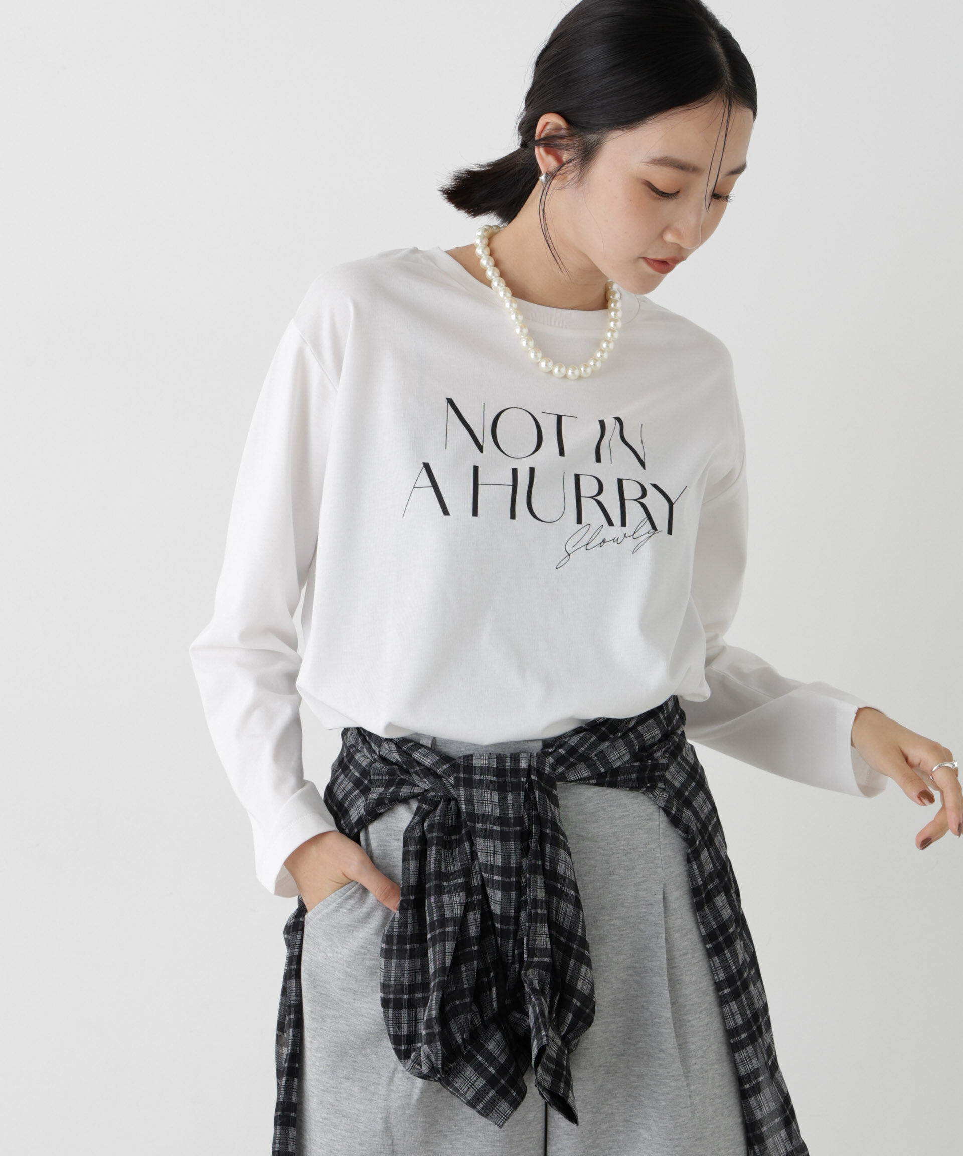 NANO universe「UVカット機能付ロゴプリントロングTシャツ」|Tシャツ・カットソー|