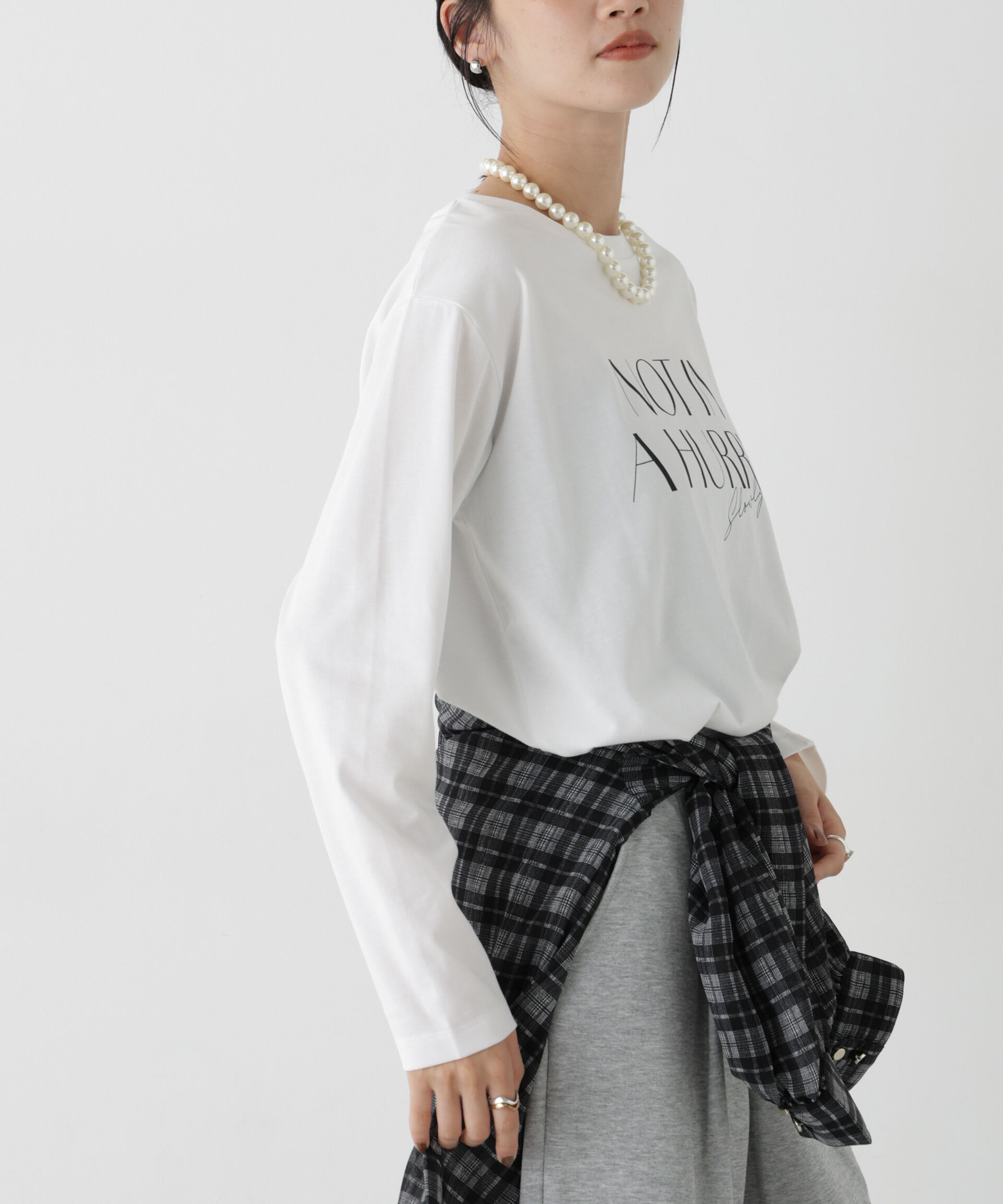 NANO universe「UVカット機能付ロゴプリントロングTシャツ」|Tシャツ・カットソー|