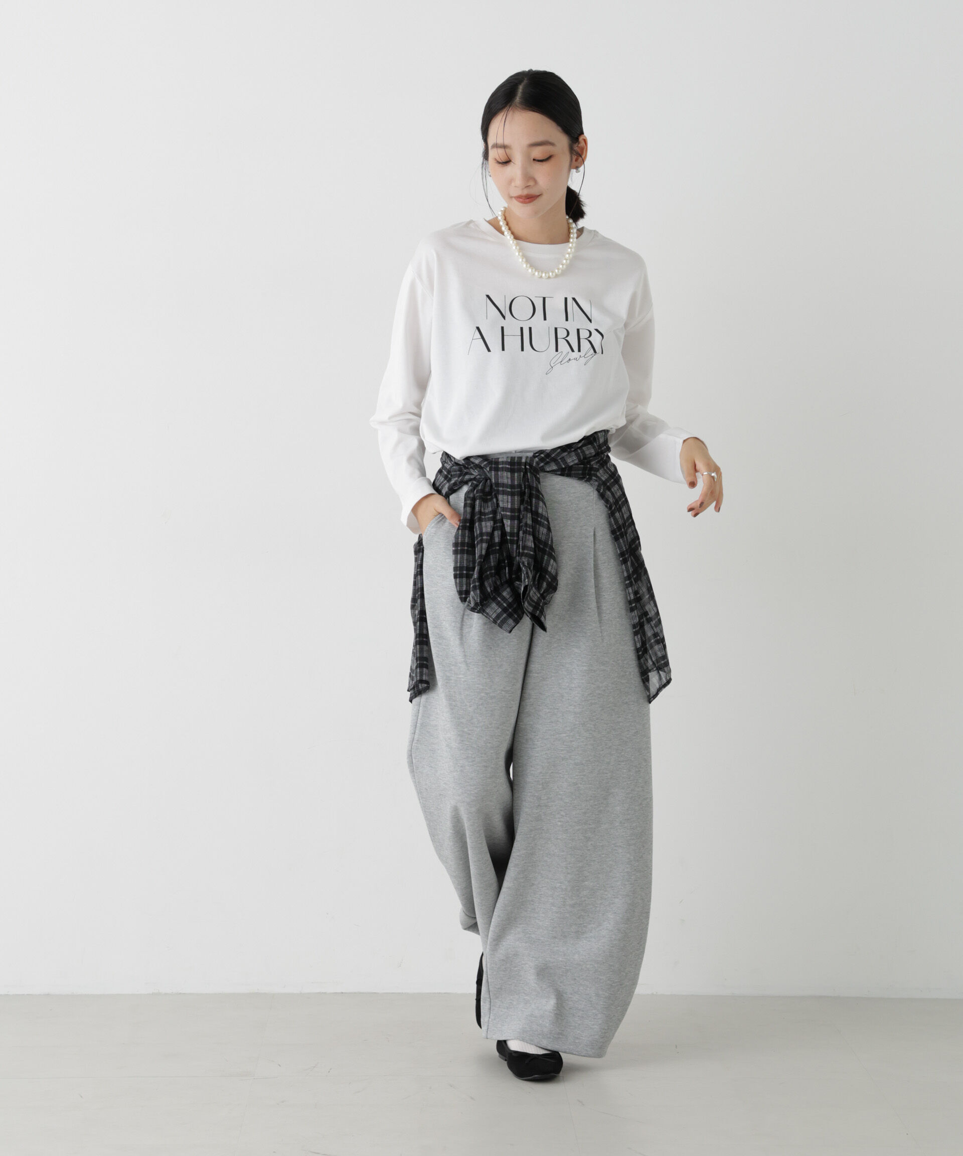 NANO universe「UVカット機能付ロゴプリントロングTシャツ」|Tシャツ・カットソー|