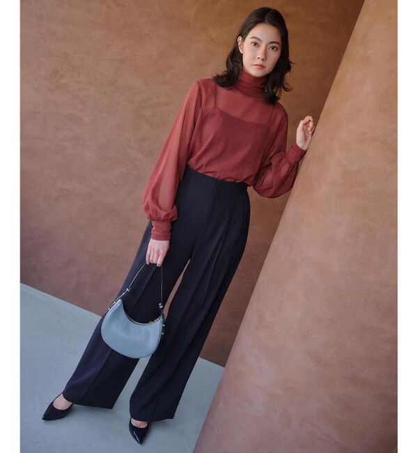 BEIGE,「MOYE / ニットドッキング ロングスリーブブラウス」|シャツ・ブラウス|