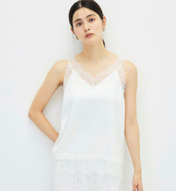 NOLLEY'S sophi「ウォッシャブルレーストリミング2WAYサテンキャミ」|キャミソール|