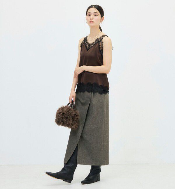NOLLEY'S sophi「ウォッシャブルレーストリミング2WAYサテンキャミ」|キャミソール|