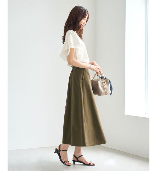 Rope&rsquo;Picnic「【ベストヒット】レースドッキングフレアスリーブカットトップス/UVカット・接触冷感」|Tシャツ・カットソー|