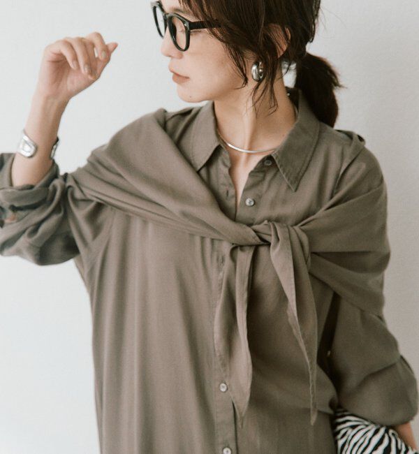  「ストール付ロングシャツワンピース」|ワンピース|トープ