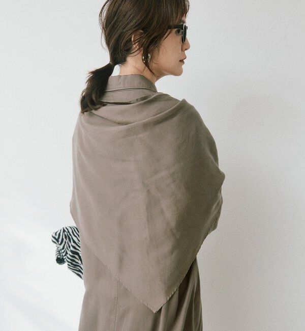  「ストール付ロングシャツワンピース」|ワンピース|