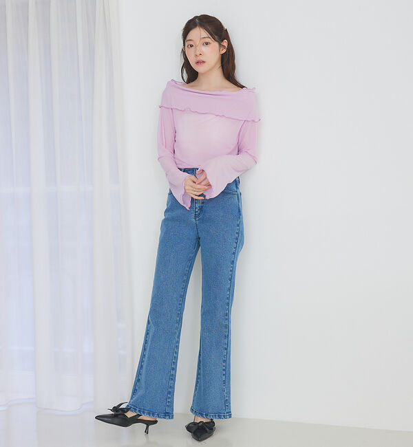 SELFIST「【シーンで選べる2WAY】フリルオフショルシアーカットソー」|Tシャツ・カットソー|