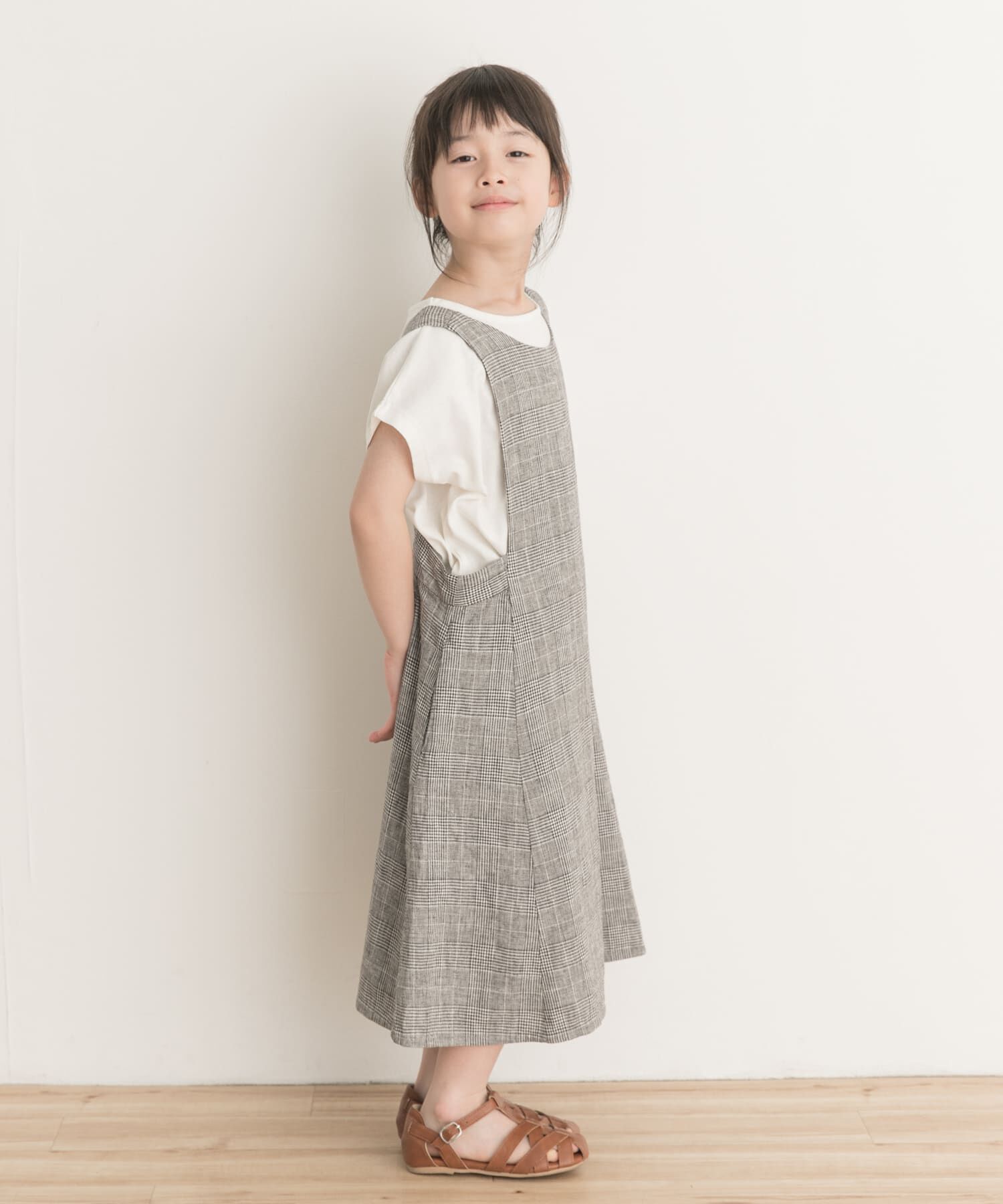 URBAN RESEARCH DOORS「『親子リンク』リネンレーヨンジャンパースカート(KIDS)」|ワンピース|