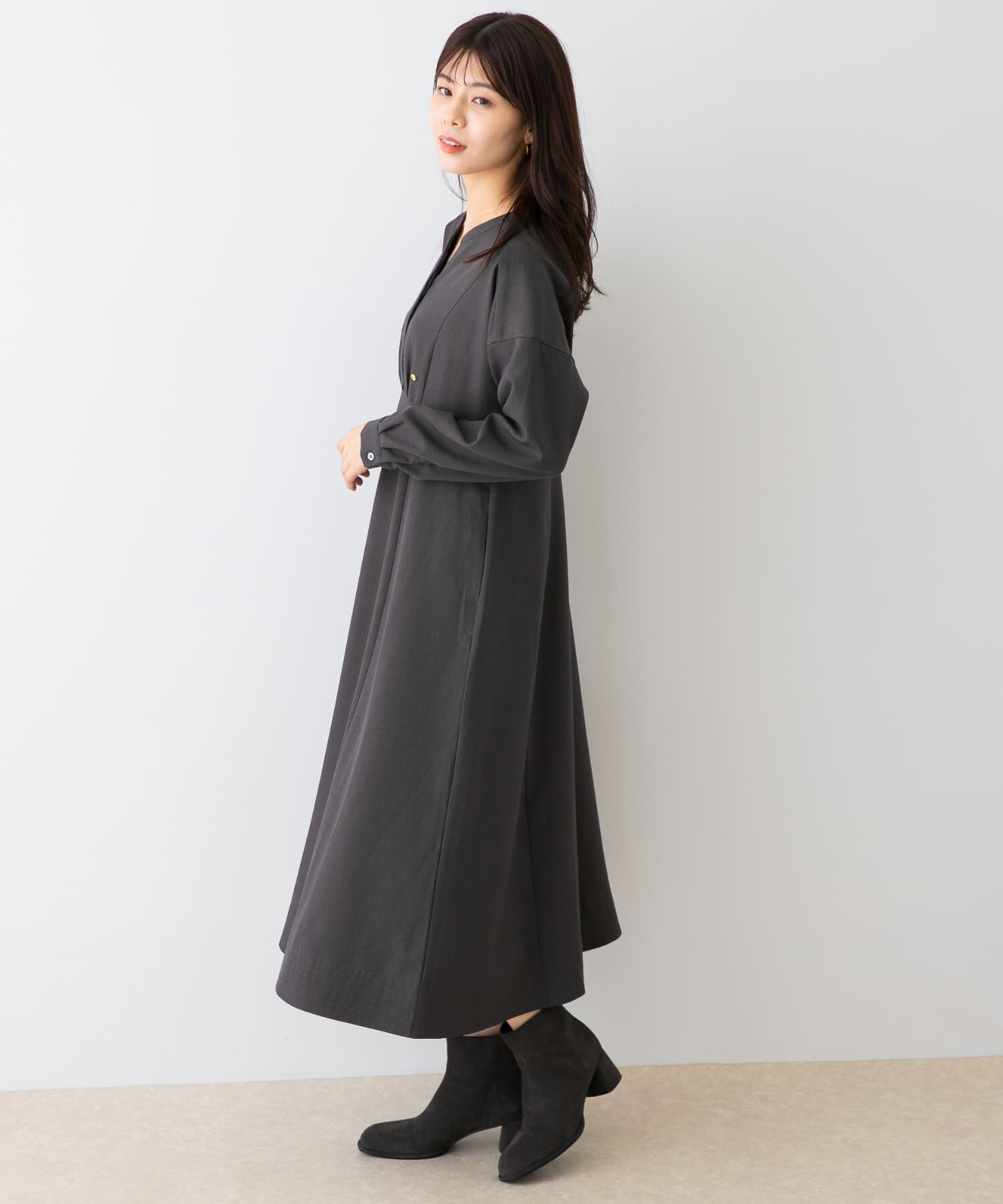 URBAN RESEARCH ROSSO「『UR TECH SMOOTHLUXE』F by ROSSO　キーネックワンピース」|ワンピース|