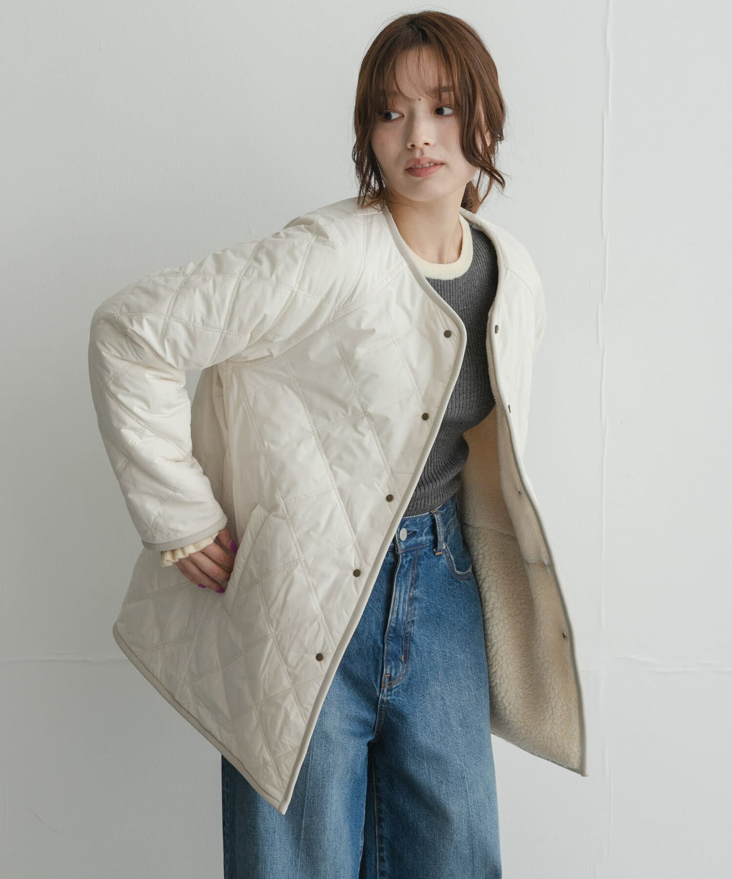 Sonny Label 「リバーシブルボア撥水キルティングコート」|ダウン|