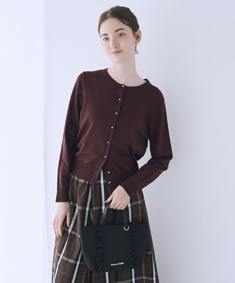Maison de FLEUR「撥水加工フロントフリル3ルームトートPetit」|トートバッグ|