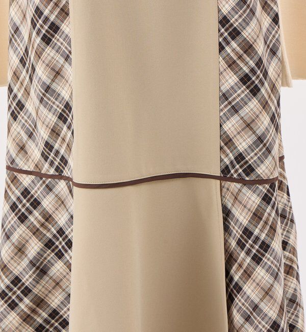  「【SMサイズ展開】アンサンブル配色チェックロングワンピ」|ワンピース|