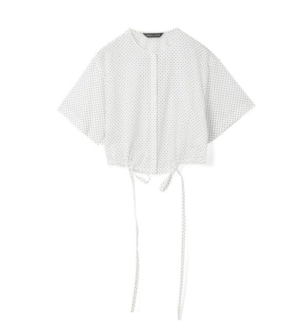 mizuiro ind「mizuiro ind ドットドローストリングシャツ」|シャツ・ブラウス|オフホワイト