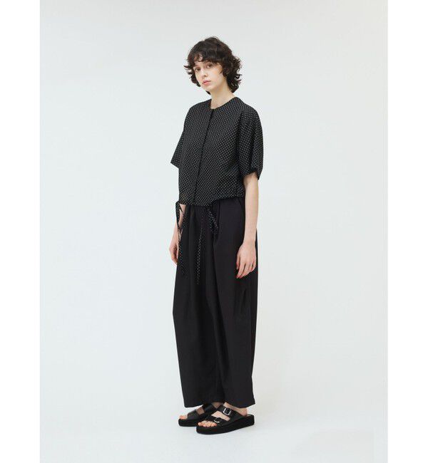 mizuiro ind「mizuiro ind ドットドローストリングシャツ」|シャツ・ブラウス|