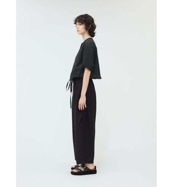 mizuiro ind「mizuiro ind ドットドローストリングシャツ」|シャツ・ブラウス|