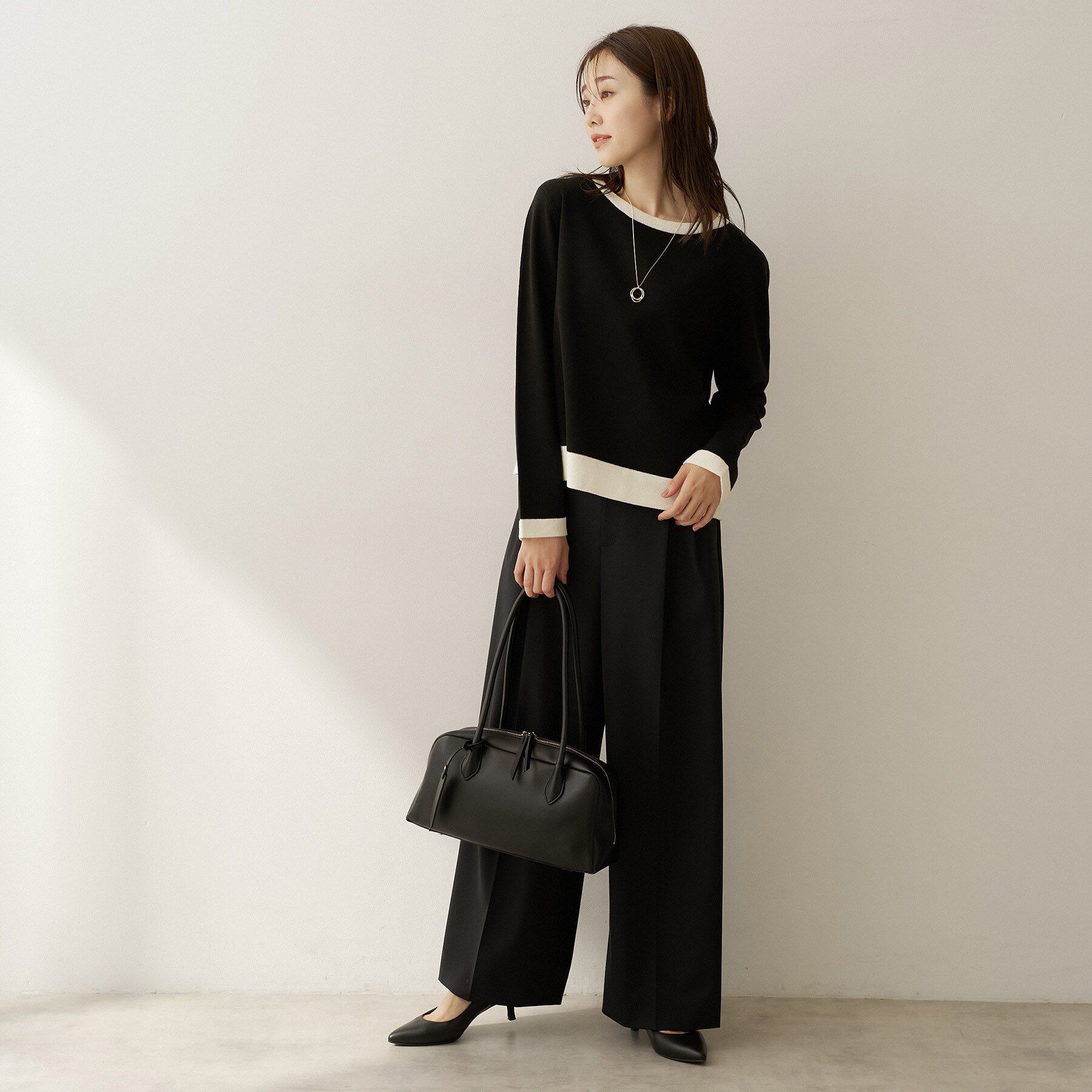 UNTITLED「【アンサンブル可/上品映え】モールラインクルーネックニット」|ニット・セーター|