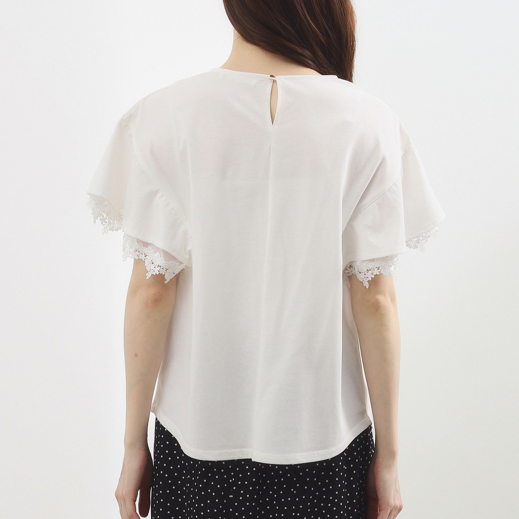 grove「【二の腕カバー、UV】涼しく華やかに、レースレイヤードスリーブTシャツ」|Tシャツ・カットソー|