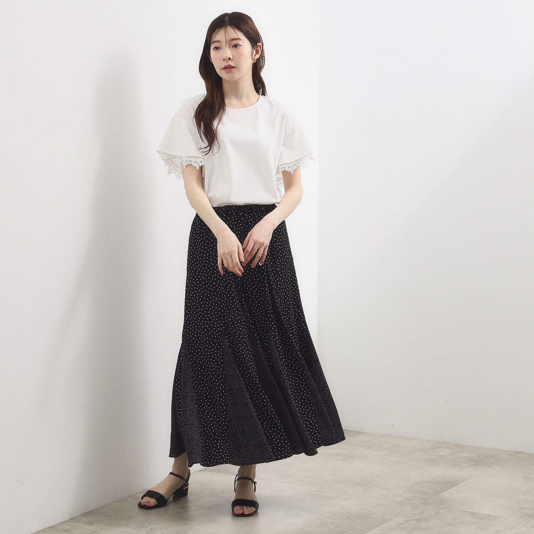 grove「【二の腕カバー、UV】涼しく華やかに、レースレイヤードスリーブTシャツ」|Tシャツ・カットソー|