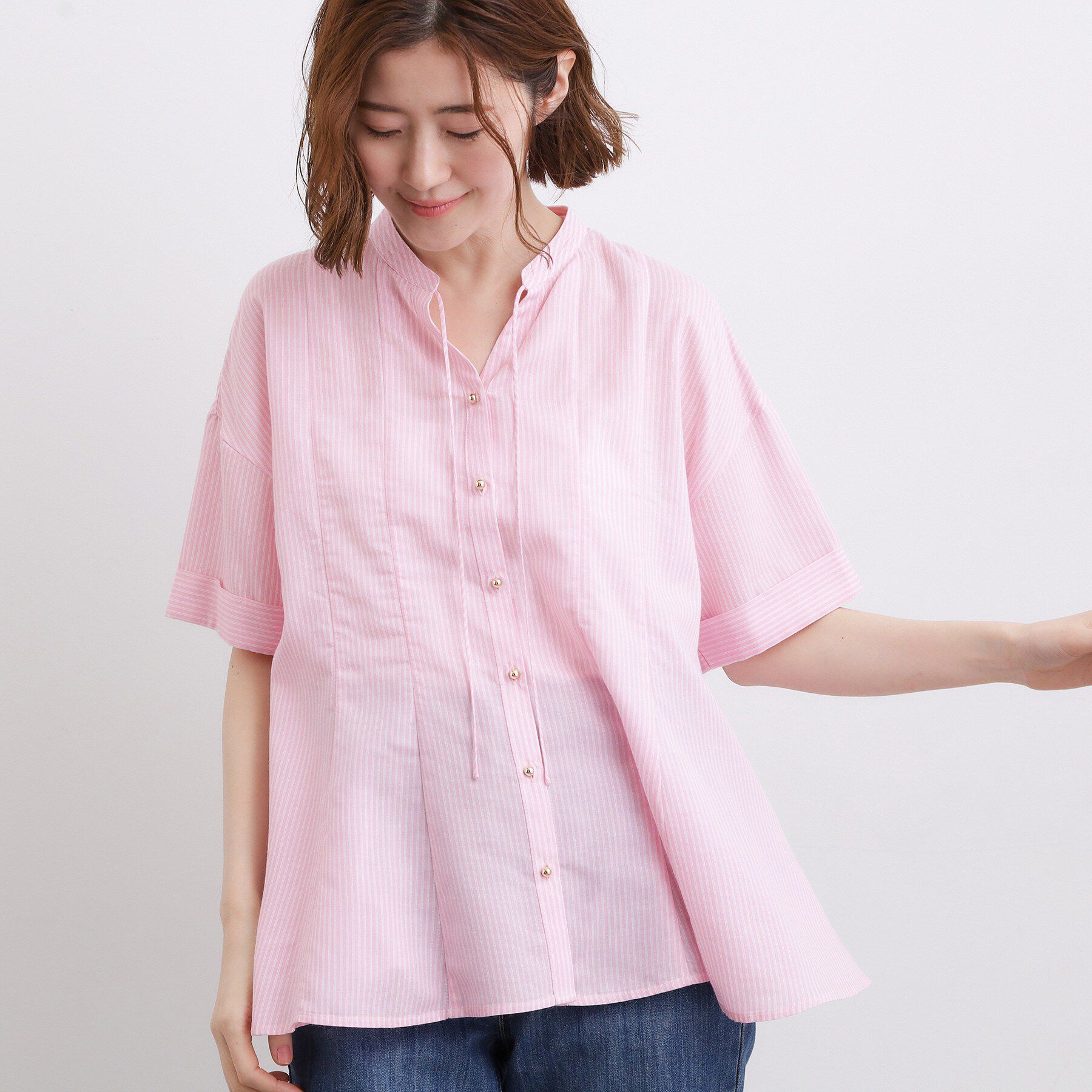 grove「【洗濯機OK】さらっと軽やか、フレアシャツ」|シャツ・ブラウス|