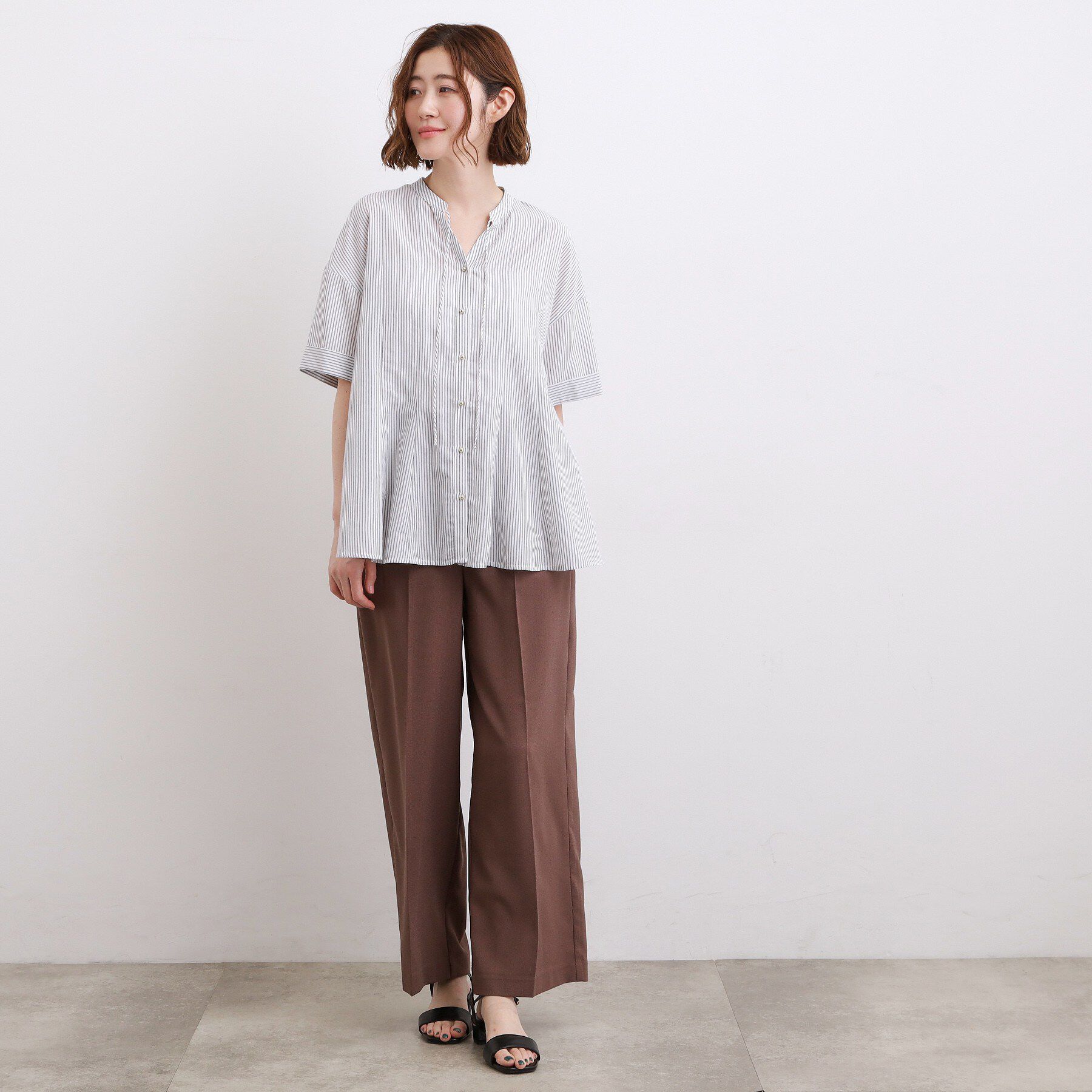 grove「【洗濯機OK】さらっと軽やか、フレアシャツ」|シャツ・ブラウス|