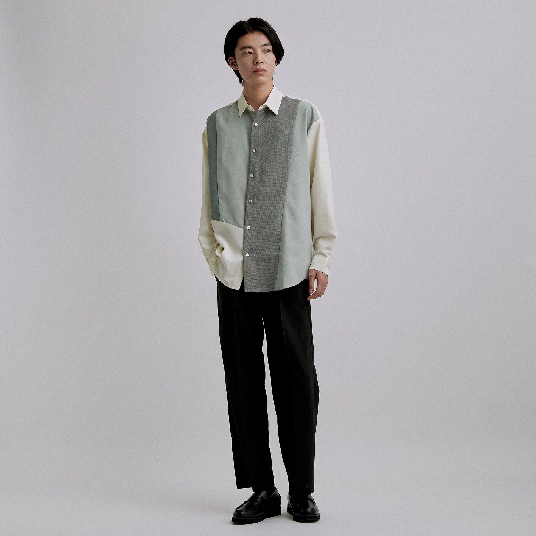 tk.TAKEO KIKUCHI「アシンメトリー切替長袖シャツ」|シャツ・ブラウス|