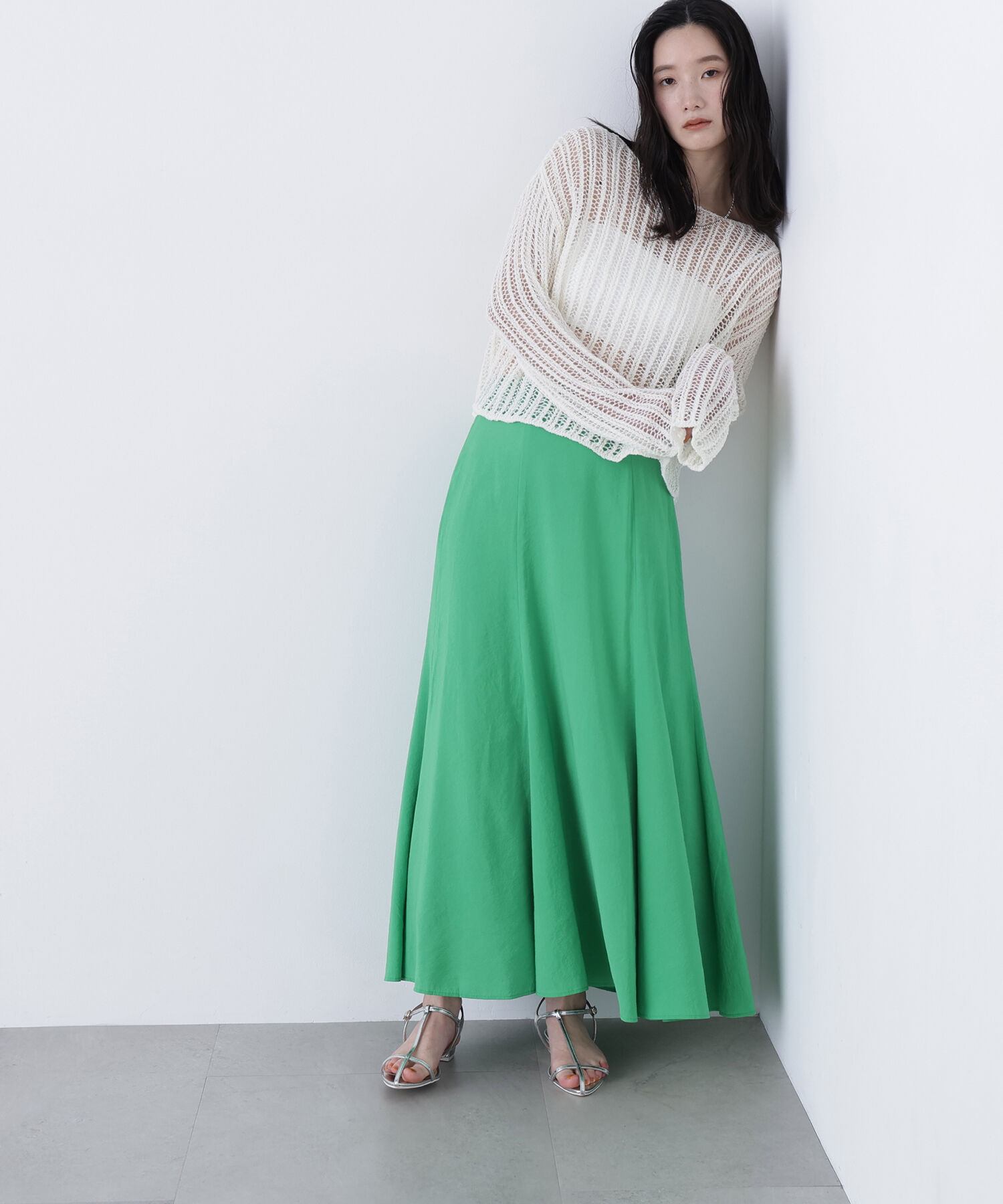  「〈N.〉透かし編みクロップドニット」|ニット・セーター|
