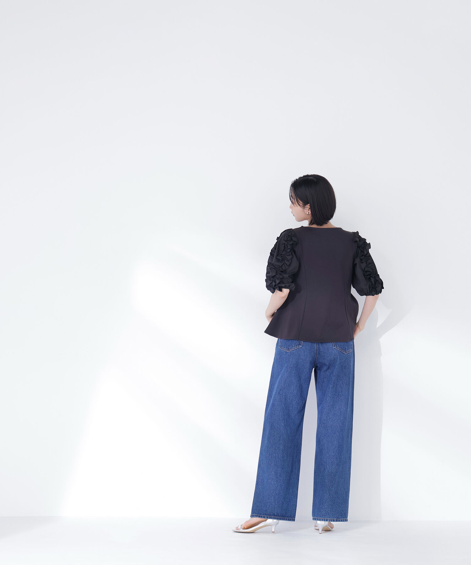  「フリルスリーブドッキングカットソー」|Tシャツ・カットソー|