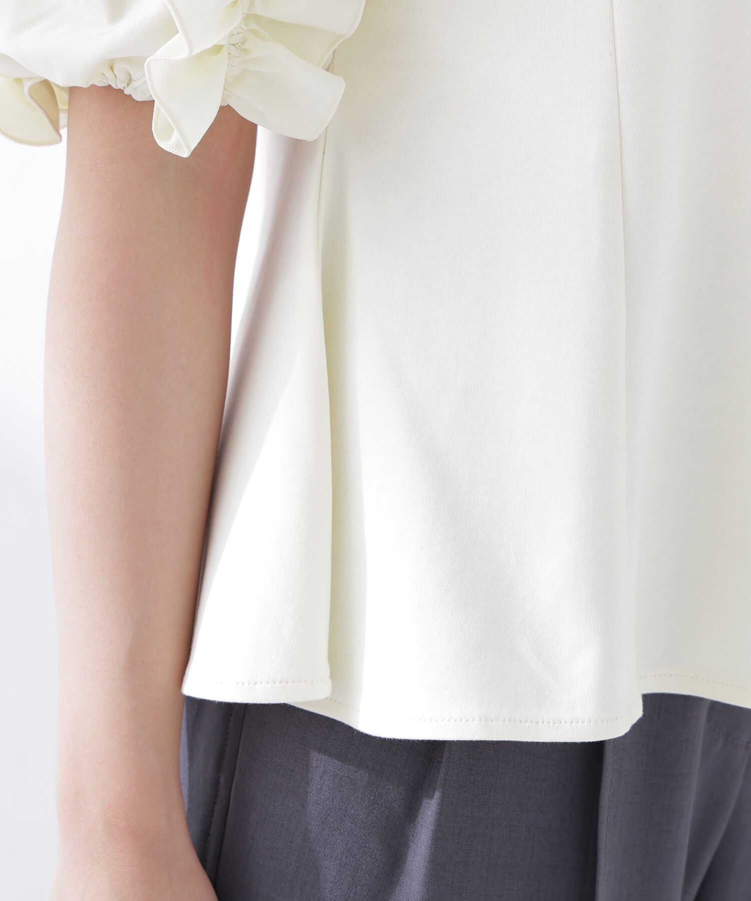  「フリルスリーブドッキングカットソー」|Tシャツ・カットソー|