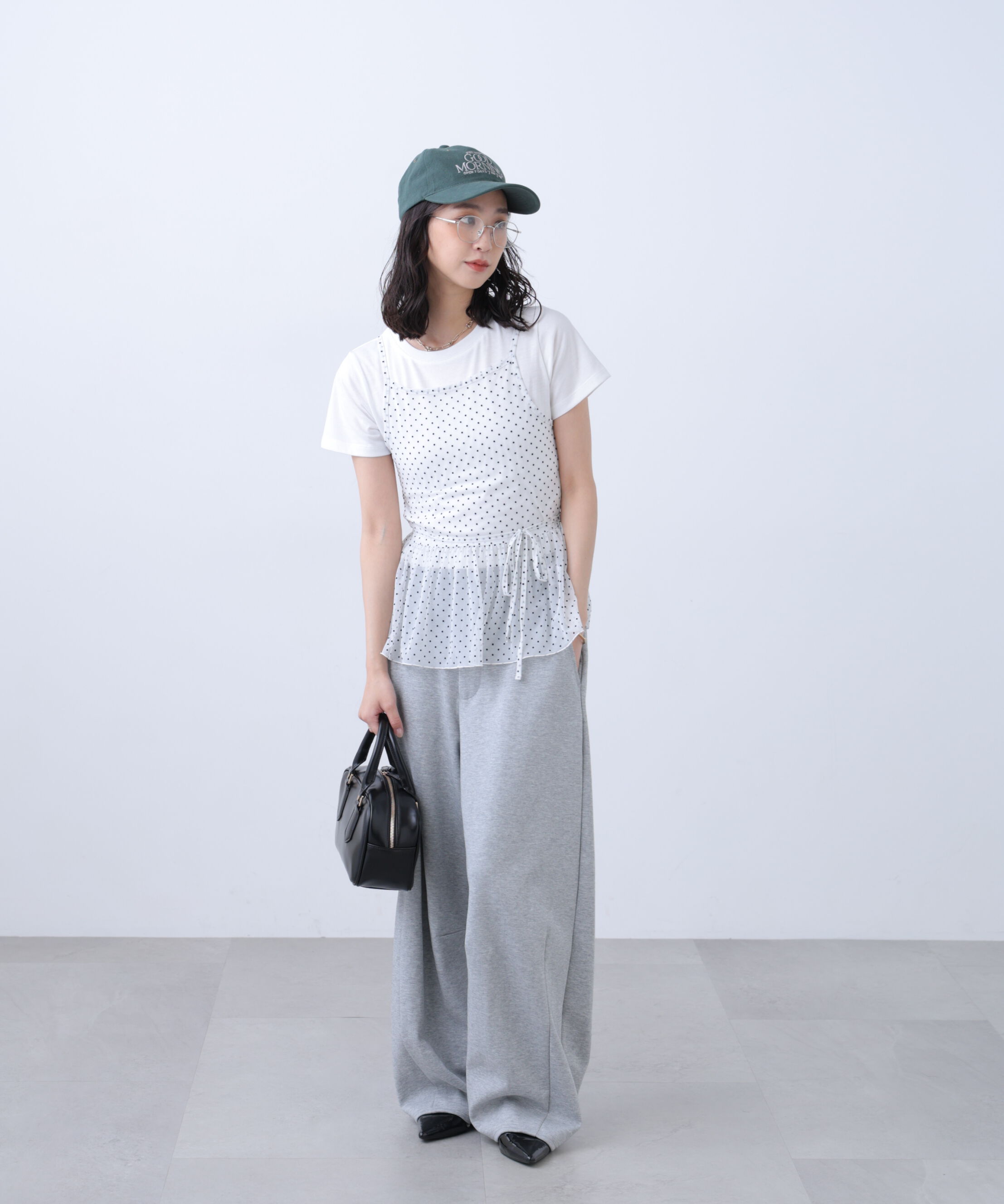  「2WAYシアードットホルターキャミ&times;半袖カットソーセット」|Tシャツ・カットソー|
