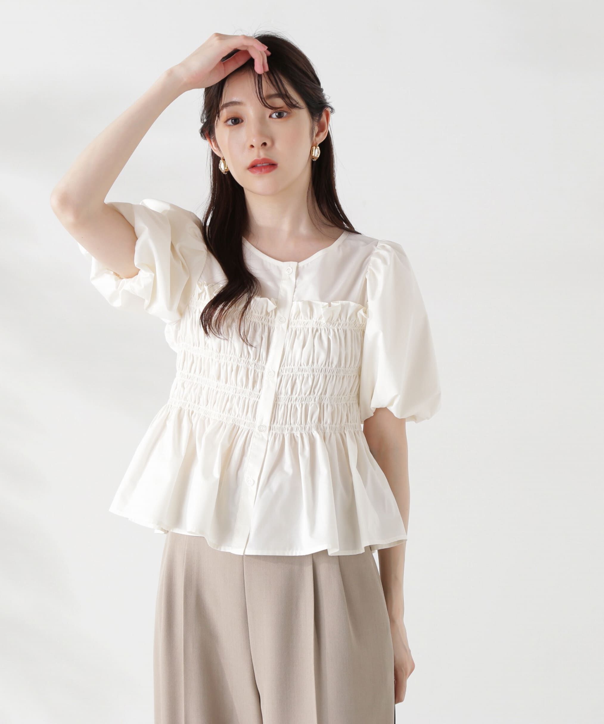 PROPORTION BODY DRESSING「ギャザーペプラムブラウス」|シャツ・ブラウス|