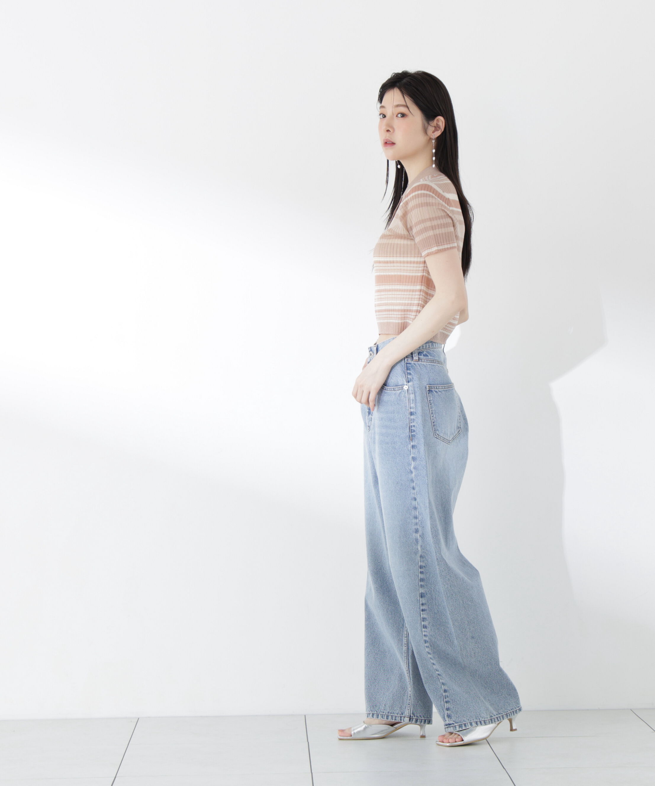 PROPORTION BODY DRESSING「〈a/mie〉ソフトシアーポロ衿ニットトップス26SS」|カーディガン|