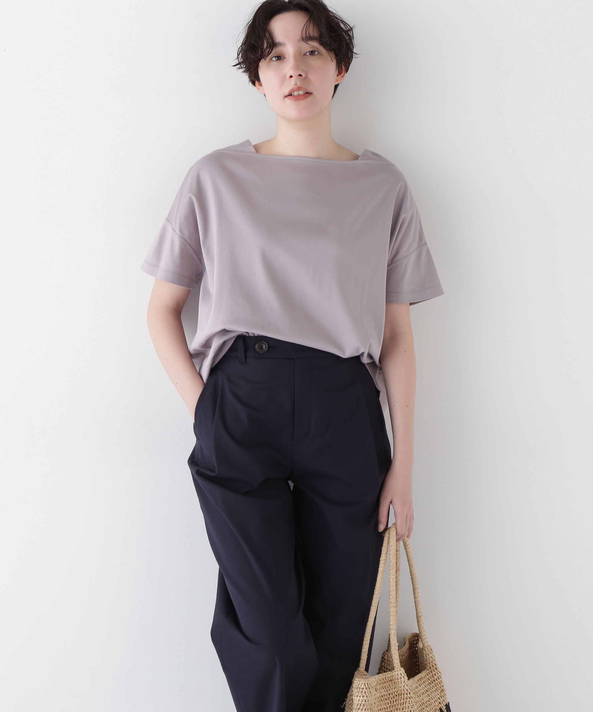  「◆≪汗ジミ軽減≫ 機能素材バック刺繍ロゴプルオーバー」|Tシャツ・カットソー|グレー