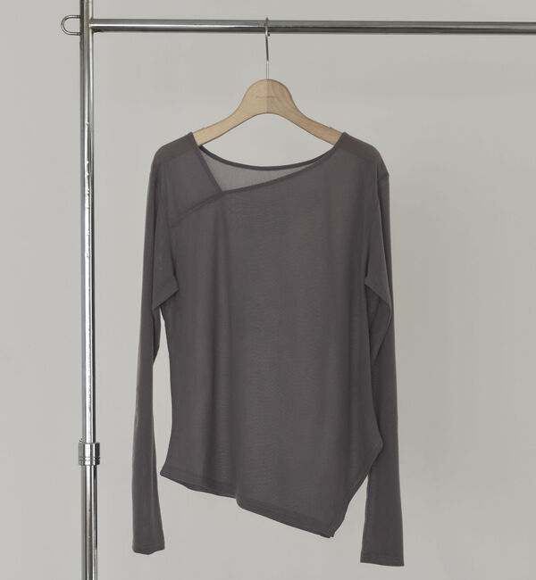 Doux archives「起毛チュールアシメプルオーバー」|Tシャツ・カットソー|GRAY