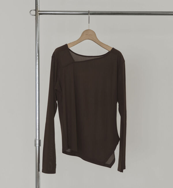 Doux archives「起毛チュールアシメプルオーバー」|Tシャツ・カットソー|BROWN