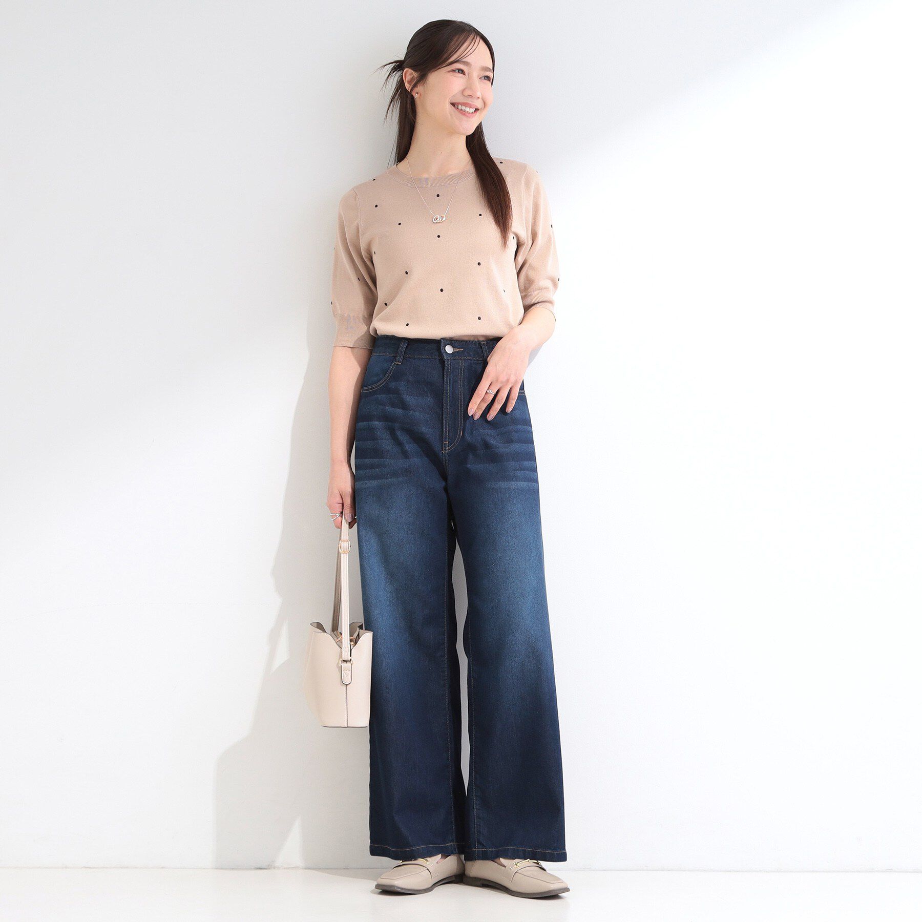 SHOO･LA･RUE「【洗濯機可】軽い着ごこちライトオンスデニムワイドパンツ」|その他|