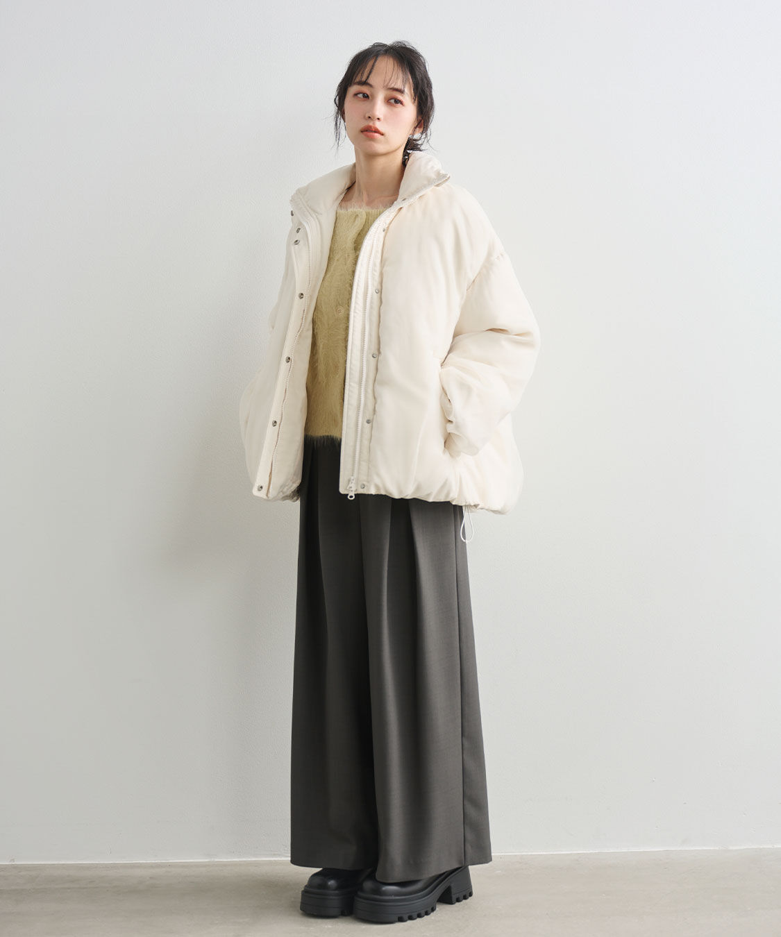 COCO DEAL「クロスタックワイドパンツ」|スラックス|