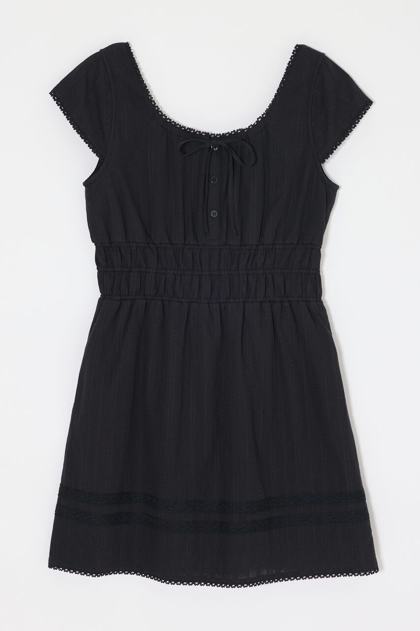 MOUSSY「COTTON LACE MINI ドレス」|ワンピース|BLK