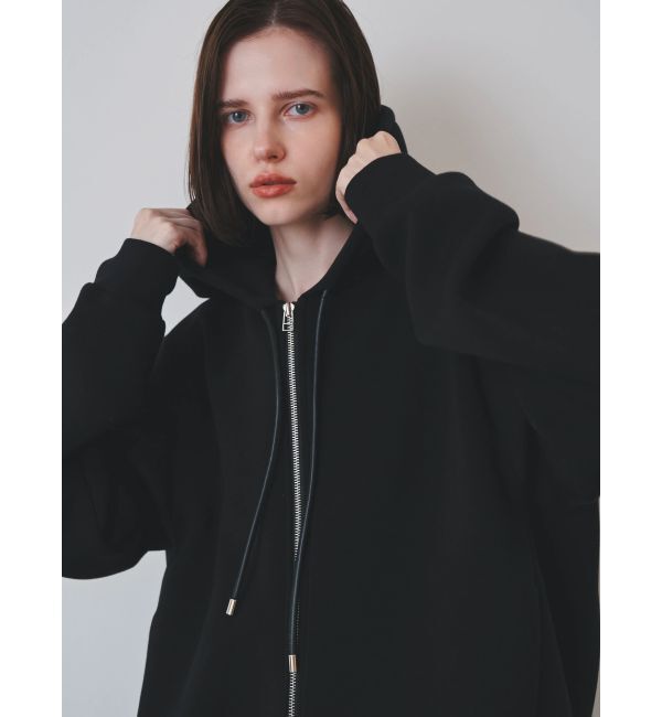 ELENDEEK「TUCK HEM ZIP HOODIE」|パーカー|ブラック