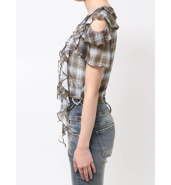 EMODA「ラッフルカットアウトトップ」|Tシャツ・カットソー|