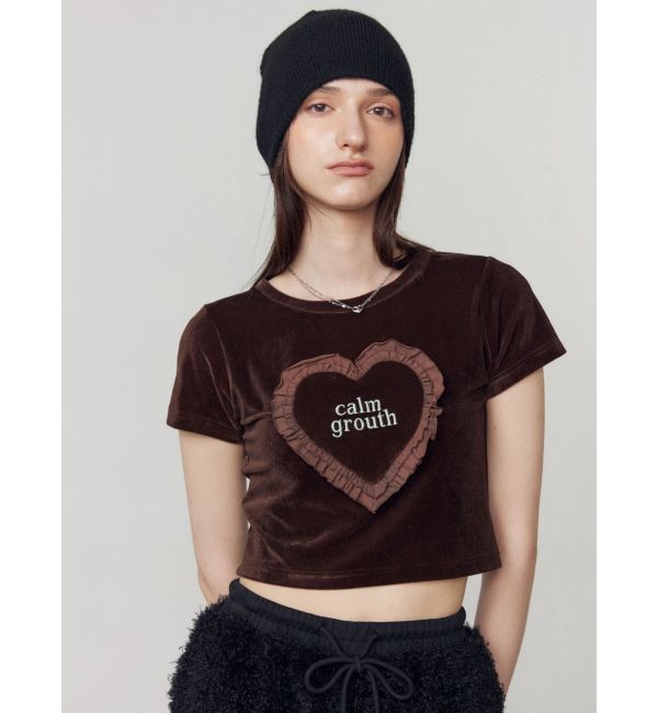 EMODA「ハートフリルロゴTシャツ」|Tシャツ・カットソー|