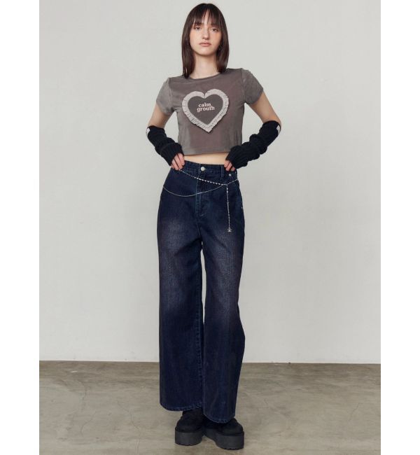 EMODA「ハートフリルロゴTシャツ」|Tシャツ・カットソー|