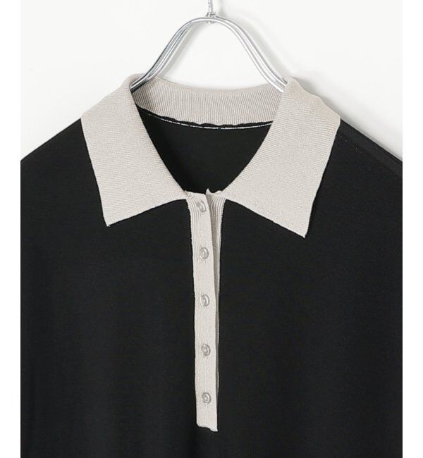 VENCE share style「襟配色フレンチノースリーブワンピース」|ワンピース|