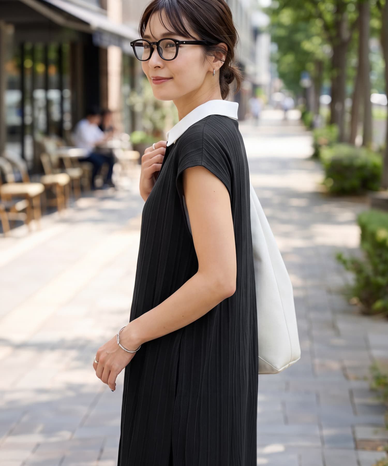 STYLE DELI「襟付きランダムリブカットソーワンピース」|ワンピース|