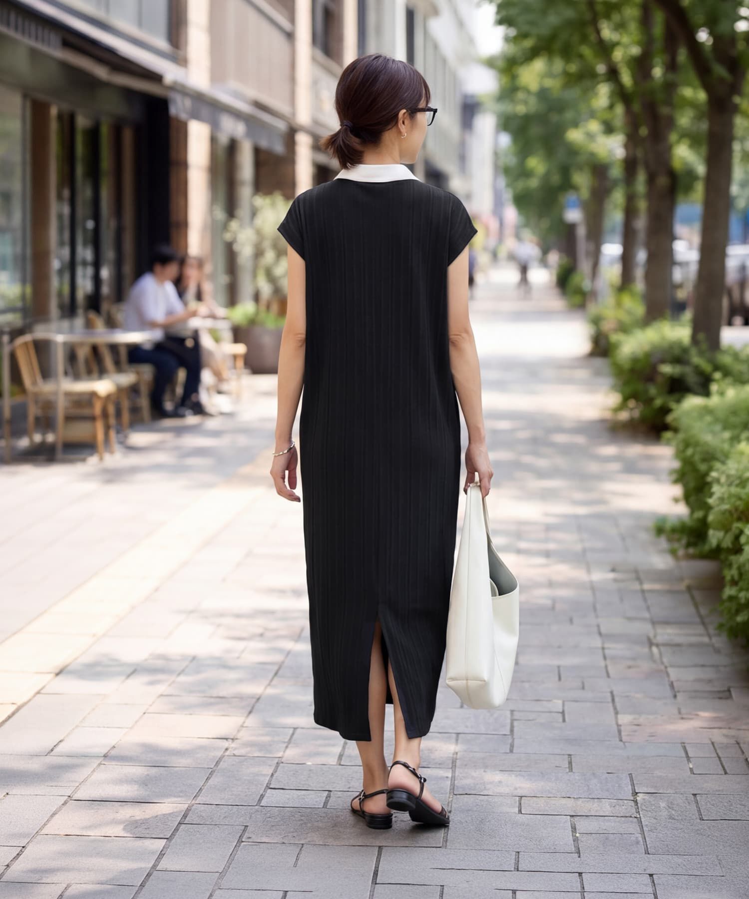 STYLE DELI「襟付きランダムリブカットソーワンピース」|ワンピース|