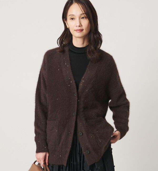 UNITED ARROWS「フォックスカシミヤ スパンコール ミドル カーディガン」|カーディガン|